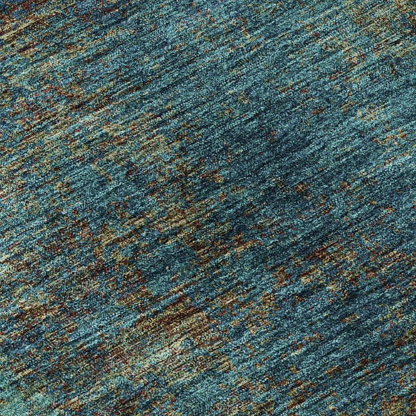 HomeRoots 8' X 10' Stylish Teal and Brown Abstract Area Rug – Washable, Stain Resistant, UV Protected Design! 674896