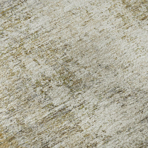 HomeRoots 10' Wheat and Ivory Abstract Area Rug - Washable, UV-Protected, Soft Polyester for Busy Homes 674904