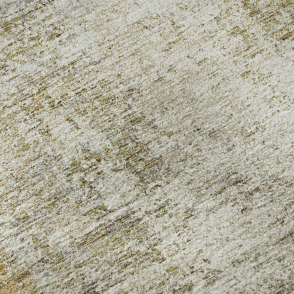 HomeRoots 10' Wheat and Ivory Abstract Area Rug - Washable, UV-Protected, Soft Polyester for Busy Homes 674904
