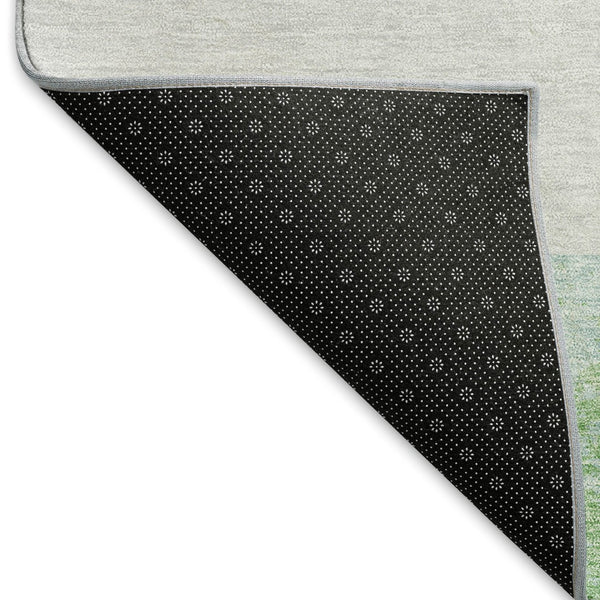 HomeRoots 8' X 10' Artichoke Green Teal Ivory Geometric Area Rug - Washable, UV Protected, and Pet Friendly! 674908