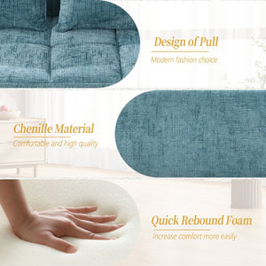 English Elm United Chenille Loveseat Sofa - Modern Minimalist Sleeper For Cozy Living Rooms & Small Spaces W1568P255146-GIGA