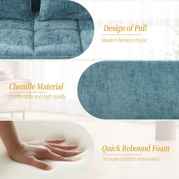 English Elm United Chenille Loveseat Sofa - Modern Minimalist Sleeper For Cozy Living Rooms & Small Spaces W1568P255146-GIGA