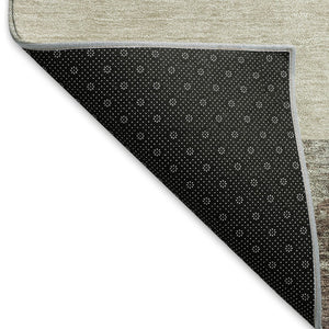 HomeRoots 8' Washable Round Rug in Brown, Ivory & Beige - Stylish Geometric Design with UV Protection & Durability 674919