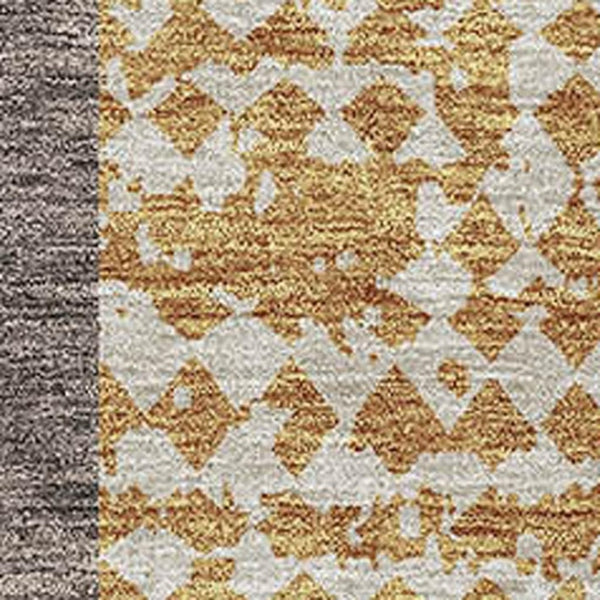 HomeRoots 9' X 12' Geometric Area Rug in Coffee, Gold, Ivory – Stain Resistant, UV Protected & Easy Care 674927