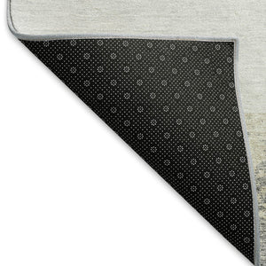 HomeRoots 10' Geometric Washable Area Rug in Gray, Gold & Mint Green - UV Protected, Durable for High Traffic Spaces 674940