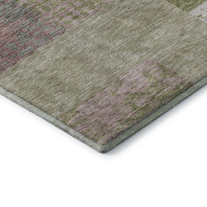 HomeRoots 10' Stylish Geometric Area Rug in Green, Ivory, & Purple - Washable, UV Protected, Durable Design 674946