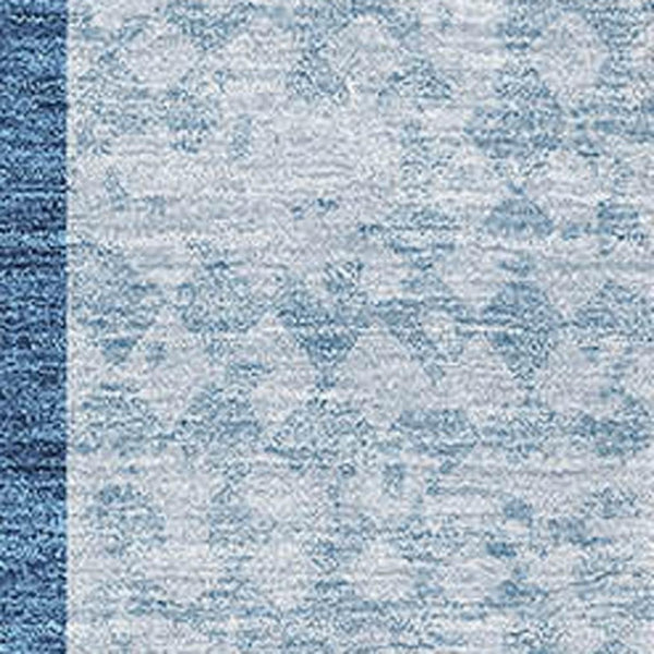 HomeRoots 8' X 10' Navy Blue & Ivory Geometric Area Rug - Washable, UV Protected & Ideal for High-Traffic Rooms 674968