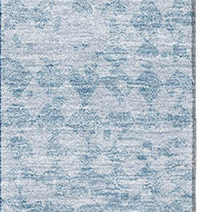 HomeRoots 9' X 12' Navy Blue Geometric Area Rug - Washable, UV-Protected, Stain Resistant for Family Spaces 674969