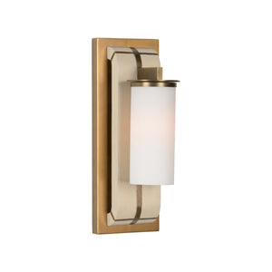 Wildwood Oak Island Sconce Brushed Wood & Frosted Glass Wall Light With Ada Compliance For Warm Ambient Glow 16h x 5.75w x 7d 67497