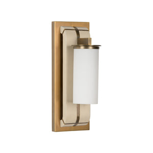 Wildwood Oak Island Sconce Brushed Wood & Frosted Glass Wall Light With Ada Compliance For Warm Ambient Glow 16h x 5.75w x 7d 67497