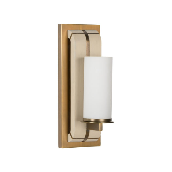 Wildwood Oak Island Sconce Brushed Wood & Frosted Glass Wall Light With Ada Compliance For Warm Ambient Glow 16h x 5.75w x 7d 67497