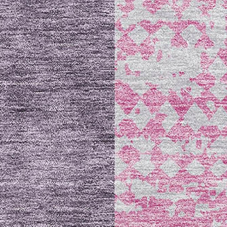 HomeRoots 8 Ft Washable Geometric Area Rug Bold Polyester Weave with Uv Protection for Living Rooms 674974