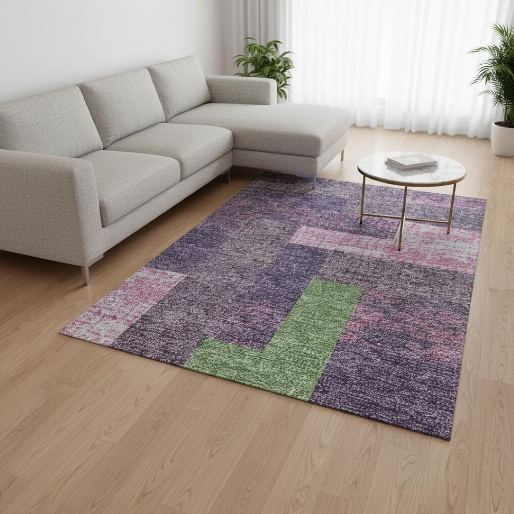 HomeRoots 8' X 10' Colorful Geometric Washable Area Rug with UV Protection - Perfect for Homes with Kids & Pets 674974
