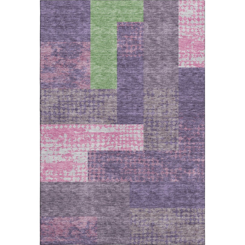 HomeRoots 8' X 10' Colorful Geometric Washable Area Rug with UV Protection - Perfect for Homes with Kids & Pets 674974