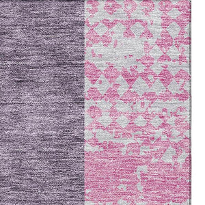 HomeRoots 10' X 14' Vibrant Purple, Green & Pink Geometric Area Rug - Washable, UV Protected, Durable Design! 674976