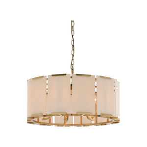 Wildwood Perla Faceted Alabaster Chandelier With Antique Brass Arms — Sculptural Warm Glow For Entryways 67498