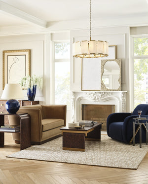 Wildwood Perla Faceted Alabaster Chandelier With Antique Brass Arms — Sculptural Warm Glow For Entryways 67498