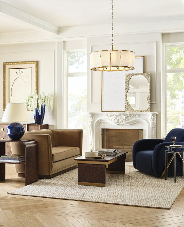 Wildwood Perla Faceted Alabaster Chandelier With Antique Brass Arms — Sculptural Warm Glow For Entryways 67498