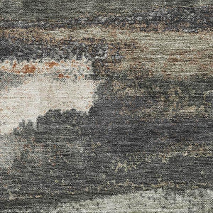 HomeRoots 5' X 8' Charcoal Ivory Copper Abstract Area Rug - Durable, Washable, UV Protection for Busy Homes 674984