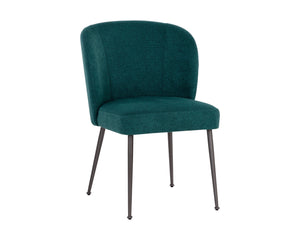 Sunpan Ivana Dining Chair - Stylish Modern Design with Smooth Curves and Elegant Gunmetal Stainless Steel Legs Soho Teal