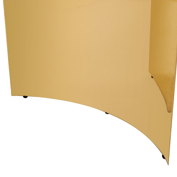 English Elm Table With Glass Top & Gold Stainless Steel Legs, 6 Orange & Dark Gray Pu Dining Chairs Set W1151S04340-GIGA