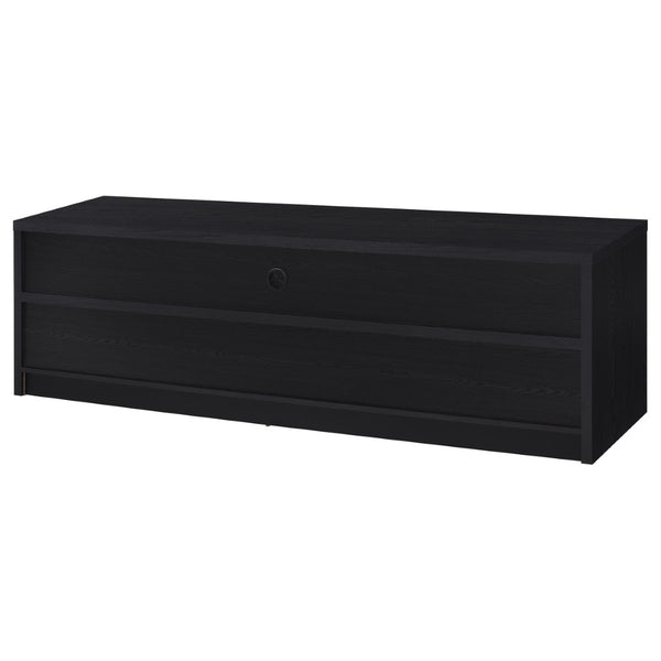 English Elm O'brien Matte Black 78 Inch Media Console with Three Drawers and Wire Management B062P451722
