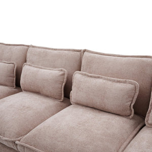 English Elm United We Win 106" U-Shaped Sectional Sofa - Comfy Chenille Cloud Couch With Usb Ports & Storage Ottoman W1568S00231-GIGA