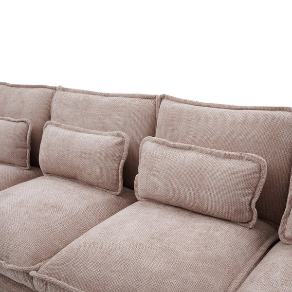 English Elm United We Win 106" U-Shaped Sectional Sofa - Comfy Chenille Cloud Couch With Usb Ports & Storage Ottoman W1568S00231-GIGA