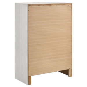 English Elm Corbin White 5-Piece Eastern King Bedroom Set: Modern Elegance With Storage & Rhinestone Details B062S00927