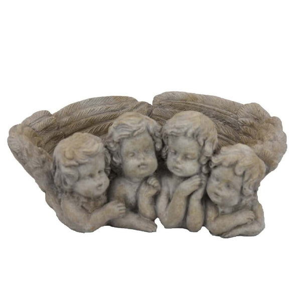 English Elm Rachel Terracotta Cherub Planter Antique White Heirloom Bowl for Mantel or Entryway B056P417017