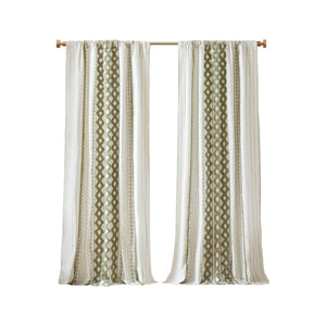 English Elm 1 Elegant 50X84" Cotton Curtain Panel With Chenille Stripe, Lined For Privacy & Soft Texture B035P319830