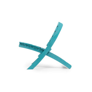 English Elm Grandcourt Recycled Hdpe Outdoor Folding Chair with Marine Grade Hardware for Patio Use Teal B2745P409672