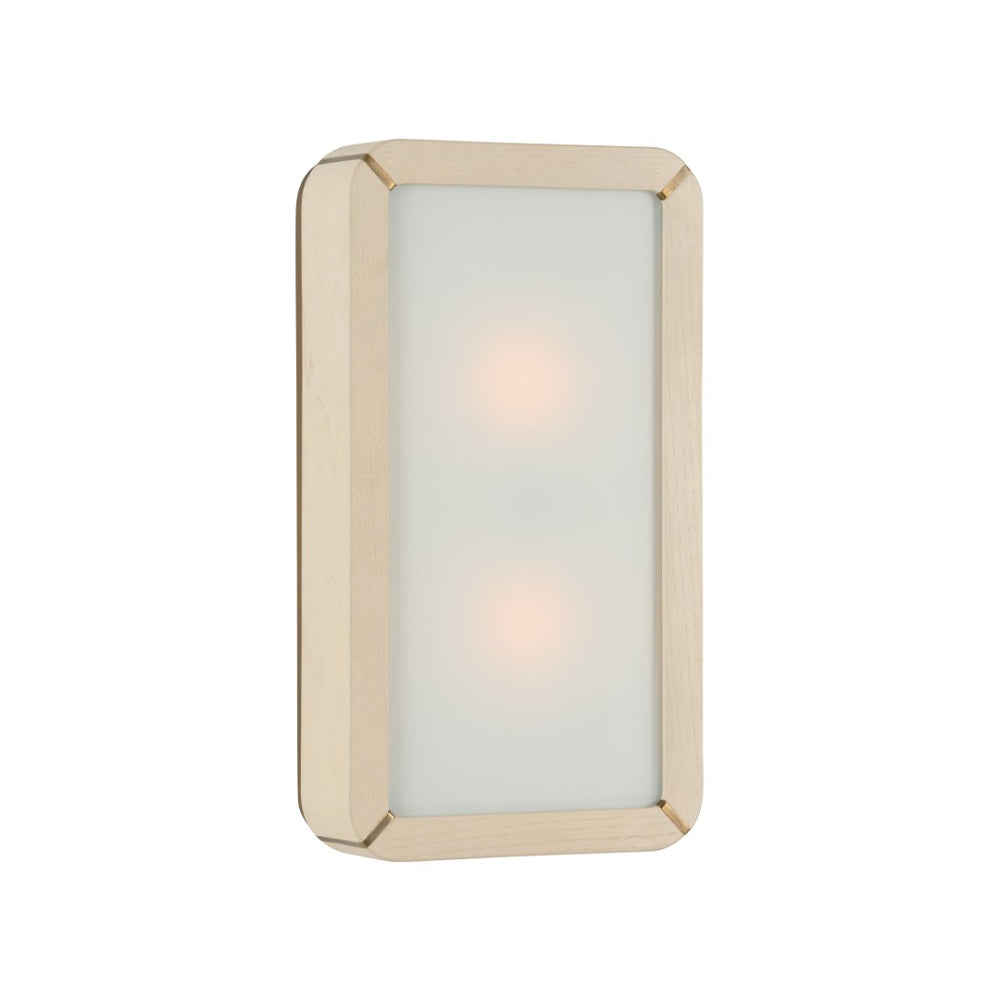 Wildwood Oak Island Sconce Brushed Wood & Frosted Glass Wall Light With Ada Compliance For Warm Ambient Glow 20h x 11w x 4d 67500