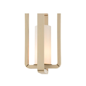 Wildwood Oak Island Light Linear Pendant With Taupe Bleached Wood Frame And Milk Glass Diffuser, Brass Accents 22h x 11.25w x 11.25d 67501