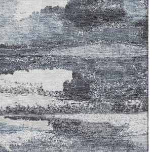 HomeRoots 8' X 10' Gray and Ivory Abstract Area Rug - Washable, UV Protected, Durable, Modern Home Decor Solution 675010