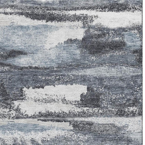 HomeRoots 10' Gray and Ivory Washable Area Rug - Stylish, Stain-Resistant, UV-Protected for High-Traffic Homes 675012