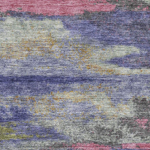 HomeRoots 8' X 10' Stylish Abstract Area Rug in Lavender, Pink & Orange - Washable & UV Protected for Durability 675016