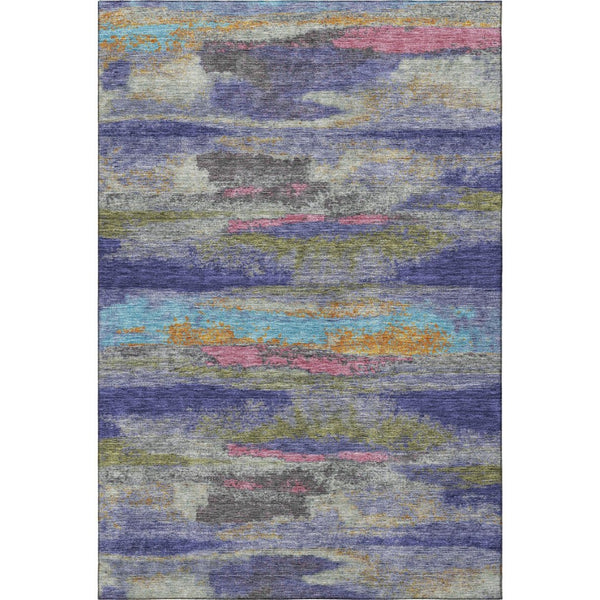 HomeRoots 8' X 10' Stylish Abstract Area Rug in Lavender, Pink & Orange - Washable & UV Protected for Durability 675016