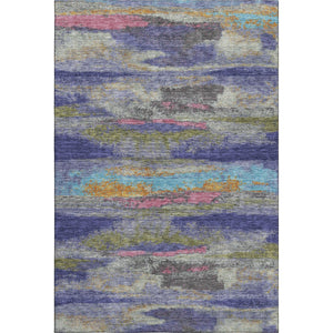 HomeRoots 9' X 12' Vibrant Lavender Pink & Orange Abstract Area Rug - Washable, UV Protected, Stylish Comfort 675017