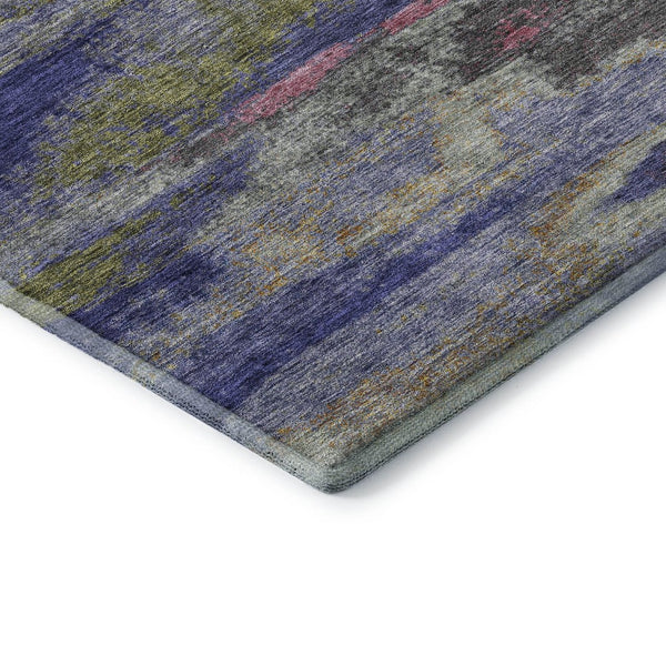 HomeRoots 9' X 12' Vibrant Lavender Pink & Orange Abstract Area Rug - Washable, UV Protected, Stylish Comfort 675017