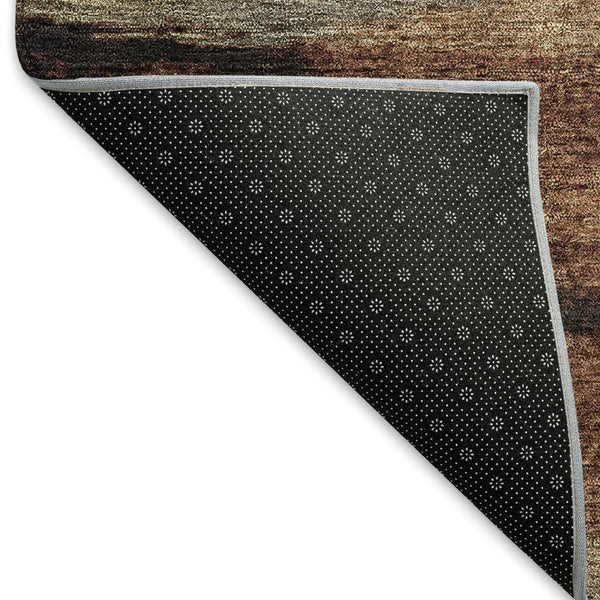 HomeRoots 10' X 14' Coffee Burgundy Abstract Washable Area Rug - Stylish, Durable, UV-Protected for Homes 675036