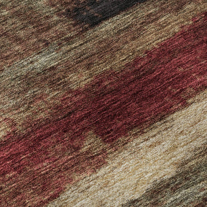 HomeRoots 10' X 14' Coffee Burgundy Abstract Washable Area Rug - Stylish, Durable, UV-Protected for Homes 675036