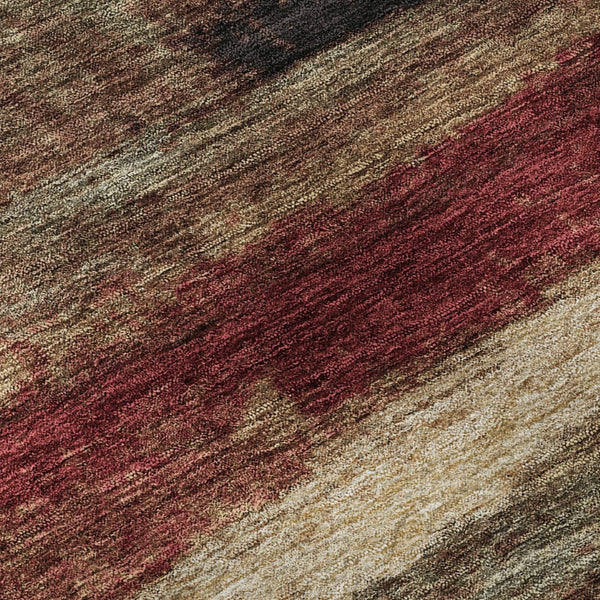 HomeRoots 10' X 14' Coffee Burgundy Abstract Washable Area Rug - Stylish, Durable, UV-Protected for Homes 675036