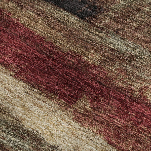 HomeRoots 10' X 14' Coffee Burgundy Abstract Washable Area Rug - Stylish, Durable, UV-Protected for Homes 675036