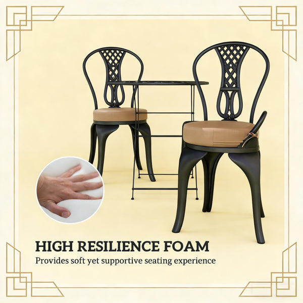 English Elm Soft Round Dining Chair Cushions Set of 4 with Washable Covers and Foam Padding Khaki T3971P442976