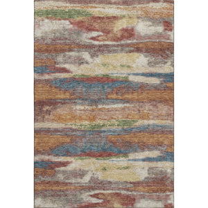 HomeRoots 8' X 10' Stylish Rust Green & Gold Abstract Area Rug – Washable, Stain-Resistant, UV Protected Design 675040