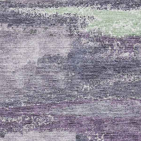 HomeRoots 8' X 10' Washable Purple & Ivory Abstract Area Rug with UV Protection - Durable, Stylish, Easy-Care Design 675046