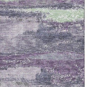 HomeRoots 8' X 10' Washable Purple & Ivory Abstract Area Rug with UV Protection - Durable, Stylish, Easy-Care Design 675046