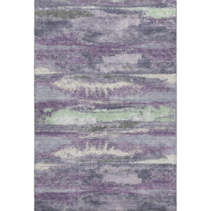 HomeRoots 9' X 12' Purple And Ivory Abstract Area Rug - Durable, Washable, UV-Protected for High-Traffic Spaces 675047