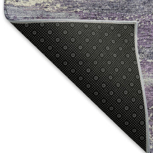 HomeRoots 9' X 12' Purple And Ivory Abstract Area Rug - Durable, Washable, UV-Protected for High-Traffic Spaces 675047